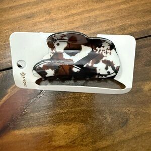 Brown and White Cowboy 🤠 Hat hair claw